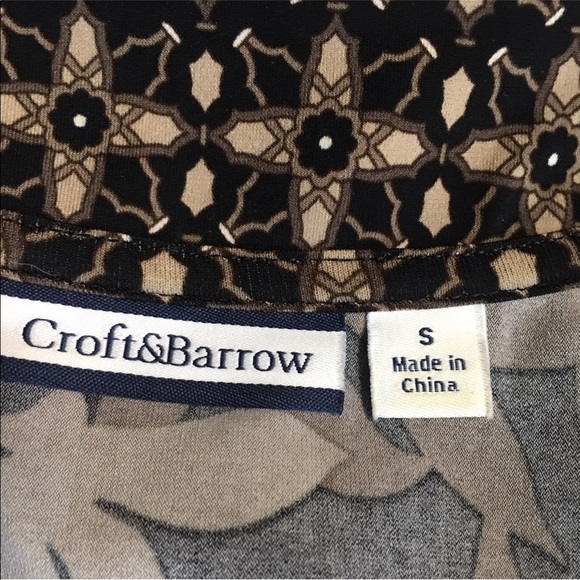 DRESS CRISS CROSS CONTRASTING FLORAL SZ SM BROWN - Picture 4 of 7